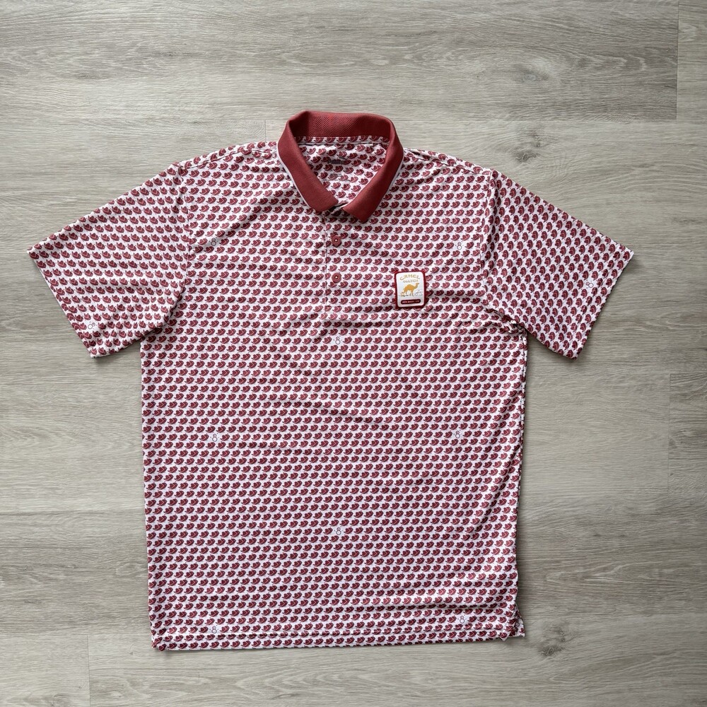 PUMA Golf Polo Iron Sheik Camel Clutch Shirt Men's M Red Bird Print LIV RARE